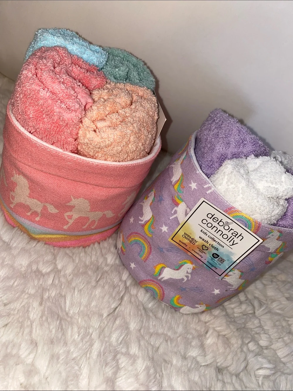 🪸 Bundle of Unicorn Mystic Washcloth Baskets